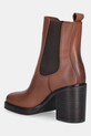 Obuwie Tommy Hilfiger botki skórzane SQUARE TOE CHELSEA HIGH BLOCK HL FW0FW08844 brązowy