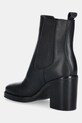 Obuwie Tommy Hilfiger botki skórzane SQUARE TOE CHELSEA HIGH BLOCK HL FW0FW08844 czarny