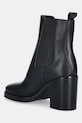 Obuwie Tommy Hilfiger botki skórzane SQUARE TOE CHELSEA HIGH BLOCK HL FW0FW08844 czarny