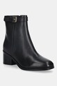 Tommy Hilfiger botki skórzane TH BUCKLE RIDING MID HEEL BOOTIE słupek czarny FW0FW08859