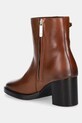 Obuwie Tommy Hilfiger botki skórzane STACKED HEEL LEATHER ANKLE BOOT FW0FW08864 brązowy