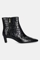 Tommy Hilfiger botki skórzane TH SQUARE TOE CROC KITTEN BOOTIE FW0FW09162 czarny NC25