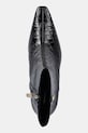 Tommy Hilfiger botki skórzane TH SQUARE TOE CROC KITTEN BOOTIE czarny FW0FW09162