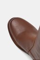 Kožené kozačky Tommy Hilfiger RIDING LTHR LONG BOOT BLOCK HEEL hnědá FW0FW08777