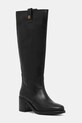 Шкіряні чоботи Tommy Hilfiger RIDING LTHR LONG BOOT BLOCK HEEL без утеплення чорний FW0FW08777