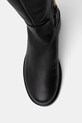 Kožené kozačky Tommy Hilfiger TH HORSEBIT RIDING OVERKNEE BOOT černá FW0FW08976