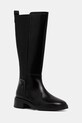 Tommy Hilfiger kozaki skórzane TH MINIMAL ABRASIVATO LONG BOOT nieocieplane czarny FW0FW08979
