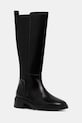 Кожени ботуши Tommy Hilfiger TH MINIMAL ABRASIVATO LONG BOOT без изолация черен FW0FW08979