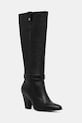 Tommy Hilfiger ghete de piele TH T-STRAP LTHR POINTY LONG BOOT 5-8 cm negru FW0FW08982