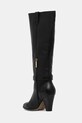 Boty Kožené kozačky Tommy Hilfiger TH T-STRAP LTHR POINTY LONG BOOT FW0FW08982 černá