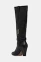 Încălțăminte Tommy Hilfiger ghete de piele TH T-STRAP LTHR POINTY LONG BOOT FW0FW08982 negru