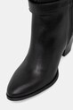 Kožené kozačky Tommy Hilfiger TH T-STRAP LTHR POINTY LONG BOOT černá FW0FW08982