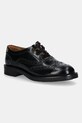 Kožené polobotky Tommy Hilfiger BROGUE LEATHER CUT-OUT SHOE přírodní kůže černá FW0FW08842