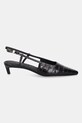 Tommy Hilfiger bőr tűsarkú CROC SLINGBACK SLANTED HEEL FW0FW08990 fekete AW25