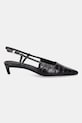 Tommy Hilfiger bőr tűsarkú CROC SLINGBACK SLANTED HEEL FW0FW08990 fekete AW25