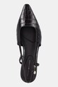 Tommy Hilfiger bőr tűsarkú CROC SLINGBACK SLANTED HEEL fekete FW0FW08990