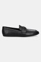 Δερμάτινα μοκασίνια Guess BAYLON FLTBAY.LEA14.BLACK μαύρο AW25