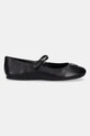 Δερμάτινες μπαλαρίνες Guess KALIDA FLTKLD.LEA02.BLACK μαύρο AW25