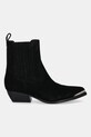 Kaubojske čizme od brušene kože Guess LANNA2 FLTLN2.SUE10.BLACK crna AW25