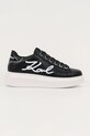 Karl Lagerfeld sneakersy skórzane KAPRI platforma czarny KL62572A.000