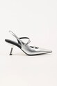Karl Lagerfeld szpilki skórzane KARMEL szpilka srebrny KL33623.1SL