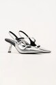 Karl Lagerfeld szpilki skórzane KARMEL KL33623.1SL srebrny AW25