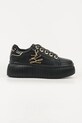 Karl Lagerfeld sneakersy skórzane KREEPER LO platforma czarny KL42376A.00G