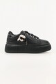 Karl Lagerfeld sneakersy skórzane KREEPER LO platforma czarny KL42376T.00X