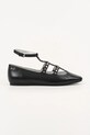 Karl Lagerfeld baleriny skórzane KONNIE czarny KL40189.000