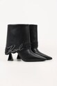 Karl Lagerfeld botki zamszowe DEBUT II KL32043.000 czarny AW25