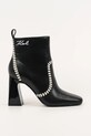 Karl Lagerfeld botki skórzane ASTRA NOVA słupek czarny KL33142.000