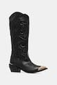 Just Cavalli kowbojki skórzane płaski czarny 79RA3S59ZPB20899