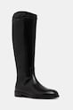 Kožne čizme Emporio Armani na patentni zatvarač crna EW002913.AF17517.UC001