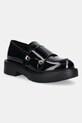 Love Moschino mokasyny skórzane platforma czarny JA10104G1NIH0000