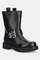 Love Moschino botki skórzane płaski czarny JA24064G1NIA000A