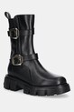 Love Moschino botki skórzane nieocieplane czarny JA24095G1NIA0000