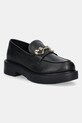Love Moschino mokasyny skórzane platforma czarny JA10094G1NIA0000