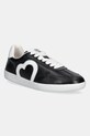 Love Moschino sneakersy skórzane płaska czarny JA15112G1NIA100A