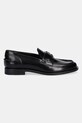 Kožené mokasíny MSGM 3941MDS152.954.99 černá AW25