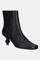 Weekend Max Mara botki skórzane Acro nieocieplane czarny 2525796014600.BLACK