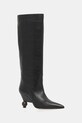 Шкіряні чоботи Weekend Max Mara Tasca без утеплення чорний 2525796075600.BLACK