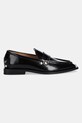 GANNI mokasyny Studs Square Toe Loafer Box S3178 czarny AW25