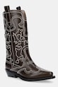 Черевики GANNI Mid Shaft Embroidered Western Boot Oleatex без утеплення коричневий S3112