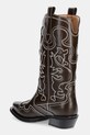 Obuwie GANNI kowbojki Mid Shaft Embroidered Western Boot Oleatex S3112 brązowy