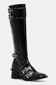 Ботуши GANNI Feminine Buckle High Boot Naplack изкуствена лачена кожа черен S2740