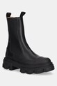 GANNI sztyblety Cleated Low Chelsea Boot tekstylny czarny S3238