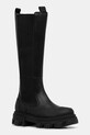 GANNI kozaki Cleated High Chelsea Boot tekstylny czarny S3240