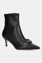 Twinset botki skórzane imitacja skóry licowej czarny 252TCP034.00006