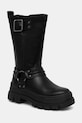 Μποτάκια Buffalo Aspha Biker Boot Hi φλατ μαύρο 1270123