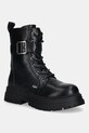 Μποτάκια εργασίας Buffalo Lennox Lace Up Mid ίσια πλατφόρμα μαύρο 1622610